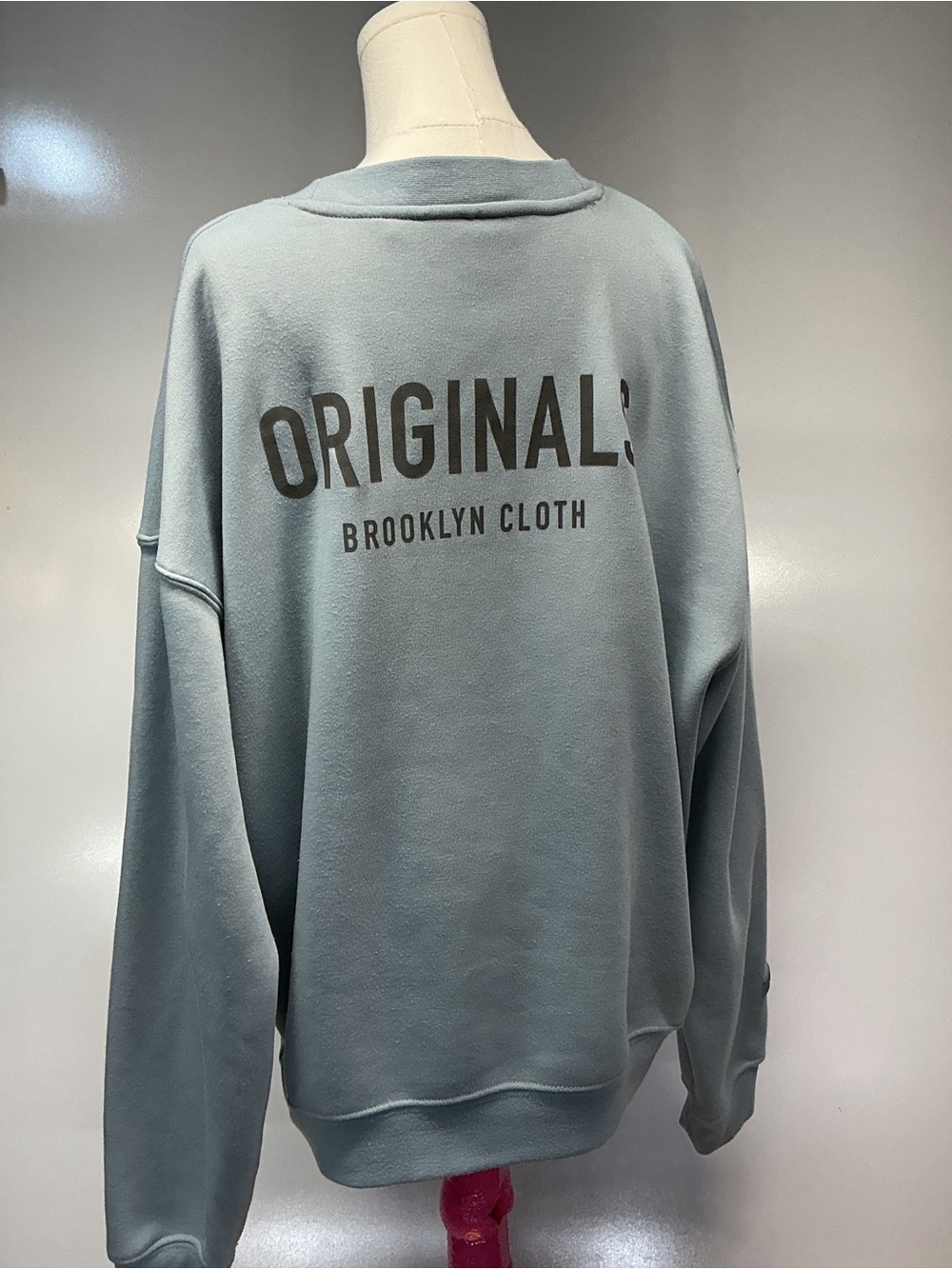Brooklyn Cloth Originals Pearl Blue Oversized Fleece Crewneck Sweatshirt Men’s L - Picture 6 of 15